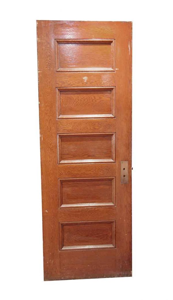 Standard Doors - Vintage 5 Panel Antique Wood Passage Door 84 x 30