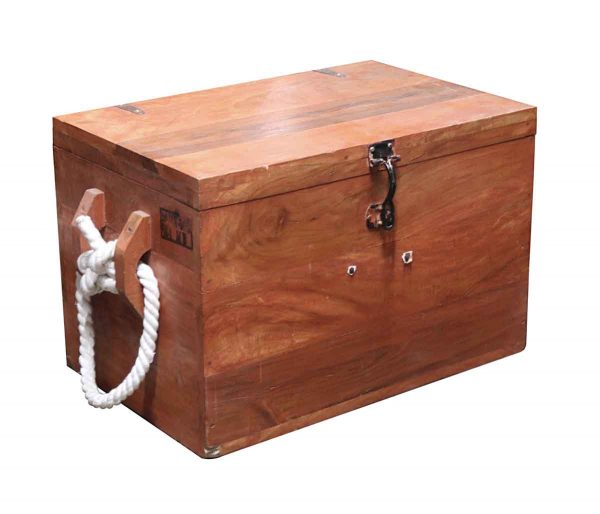 Trunks - Nautical Wood Ship Trunk with Rope Handles