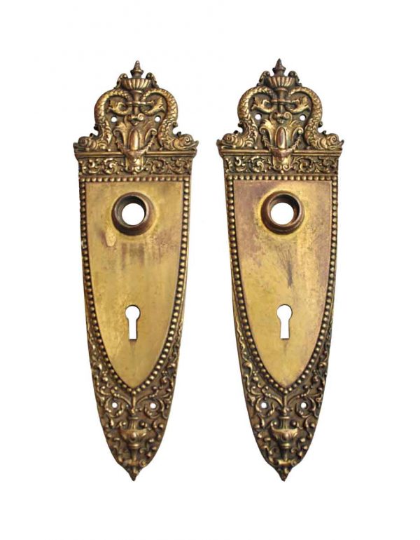 Back Plates - Pair of Victorian Sargent Brass Door Back Plates