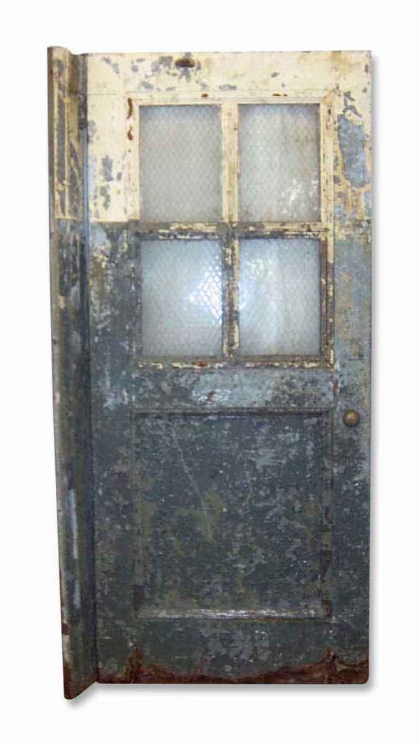 Commercial Doors - Antique Galvanized Steel Chicken Wire Commercial Door 81.5 x 35.375