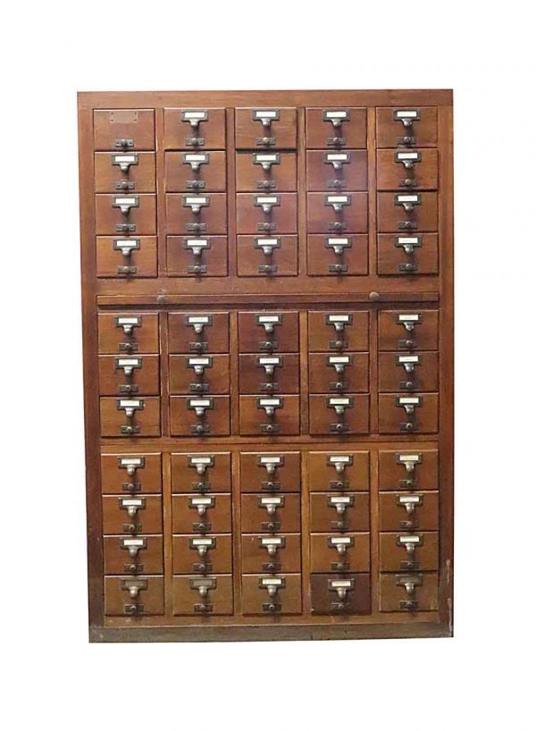 Commercial Furniture - Vintage 55 Drawer Dark Mahogany Card Catalog Cabinet