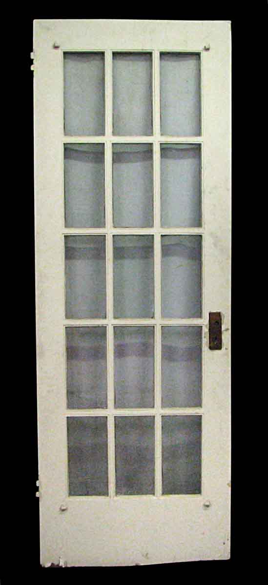 Doors - Antique 15 Lite White Wood French Door 84 x 29.625