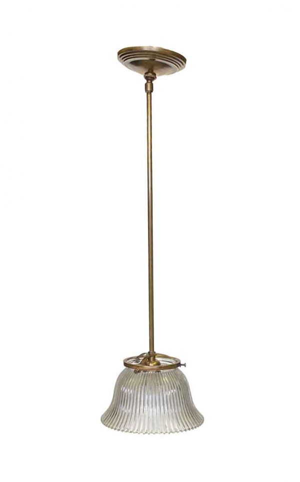 Down Lights - 1910 Simple Pendant Light with Holophane Glass