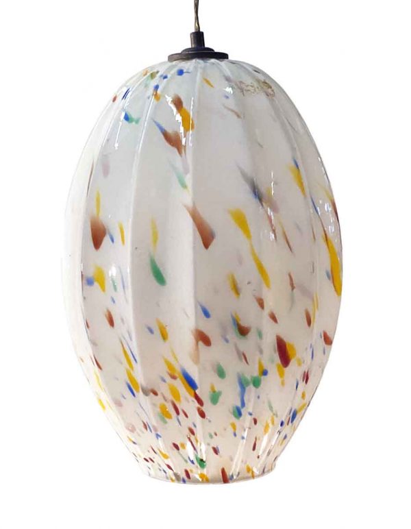 Down Lights - Modern Fluted Murano Glass Pop Art 10 in. Pendant Light