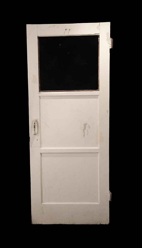 Entry Doors - Antique 2 Panel 1 Lite Wood Swinging Porch Door 79.5 x 31.75