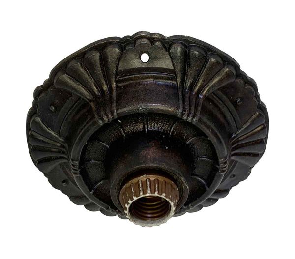 Flush & Semi Flush Mounts - Art Deco Black Cast Iron Single Bulb Ceiling Flush Mount