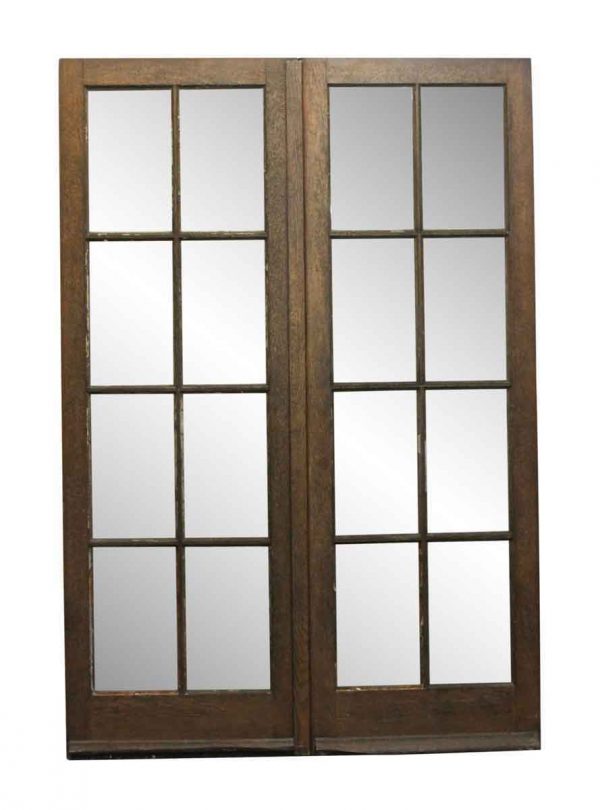 French Doors - Salvaged Solid Oak French Double Doors 90.75 x 61.5