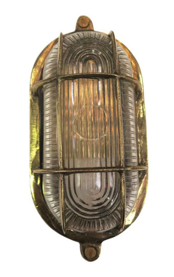 Nautical Lighting - Nautical Oval Caged 9 in. Flush Mount Ship Light
