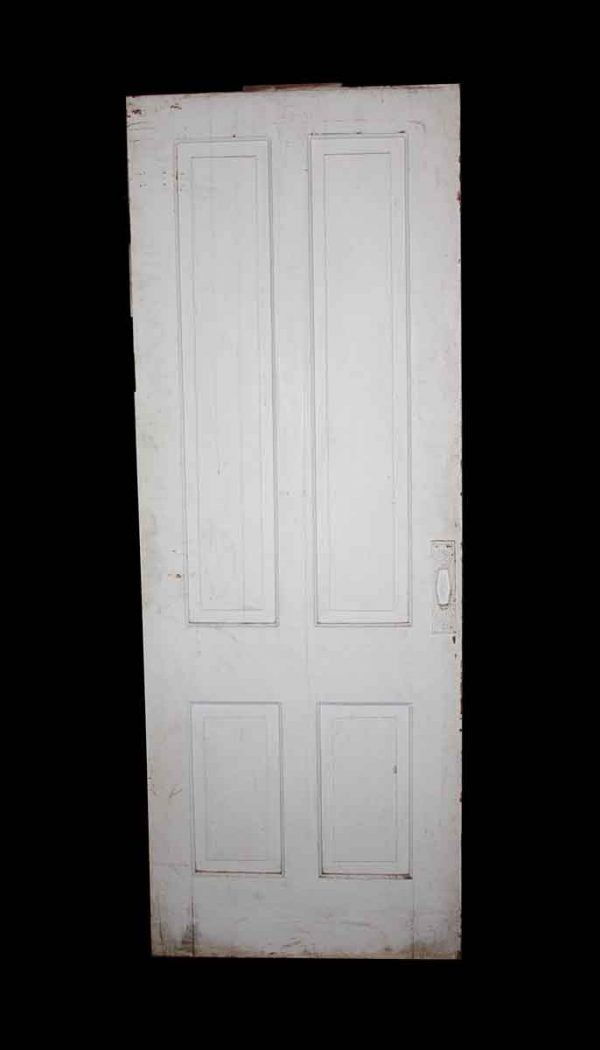 Pocket Doors - Vintage 4 Pane Wood Pocket Door 83.75 x 30.5