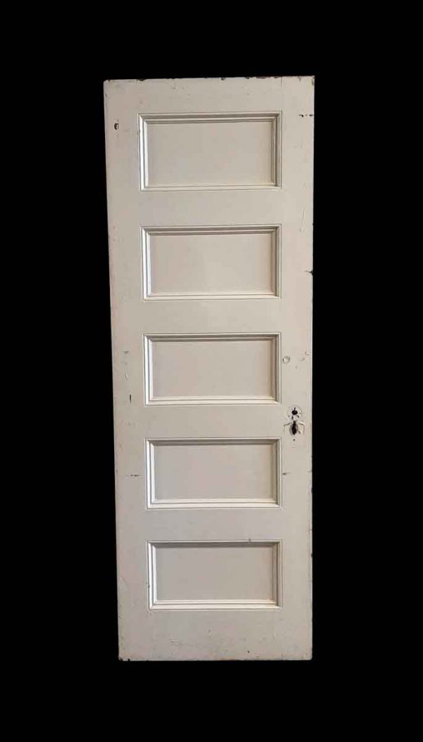 Standard Doors - Antique 5 Pane Wood White Passage Door 80.5 x 27.75