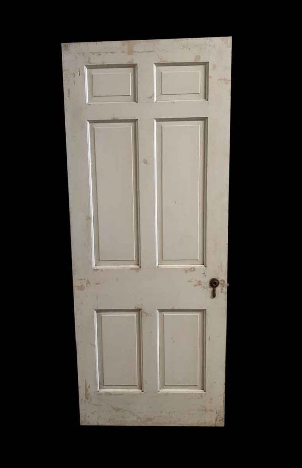 Standard Doors - Antique 6 Pane White Privacy Door 79.75 x 31.75