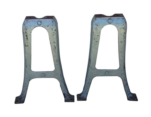 Table Bases - Pair of 1940s Industrial Cast Iron Machine Table Legs
