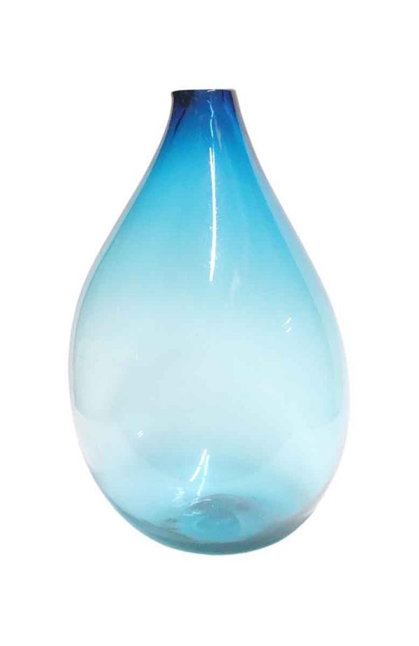 Vases & Urns - Vintage Blue Glass Vase with Air Bubbles