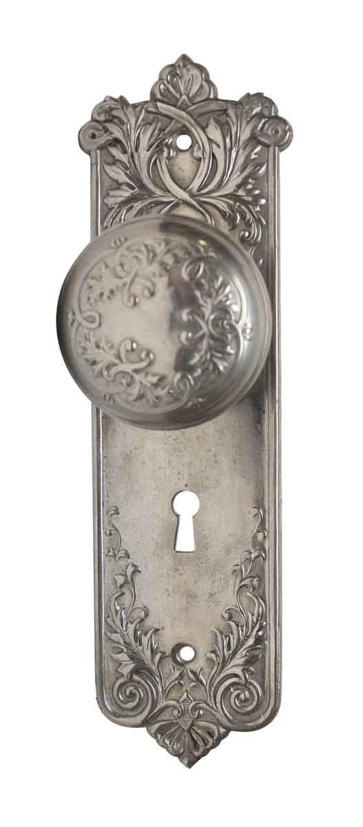 Door Knob Sets - Antique Corbin Nickel Plated Steel Loraine Door Knob Set