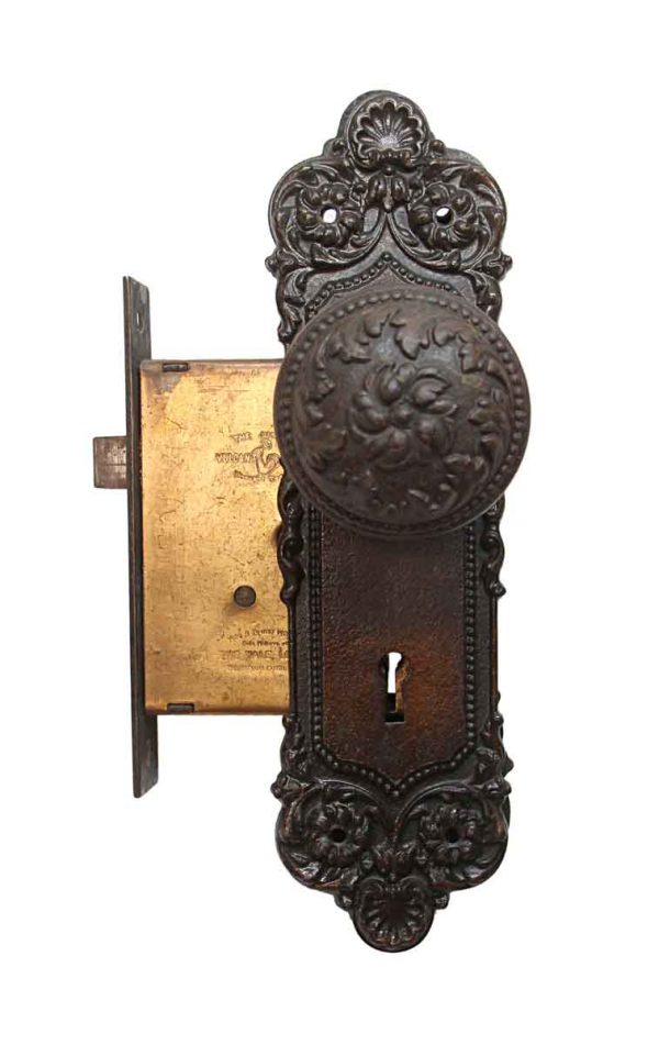 Door Knob Sets - Antique Yale & Towne Cast Iron Door Knob Set
