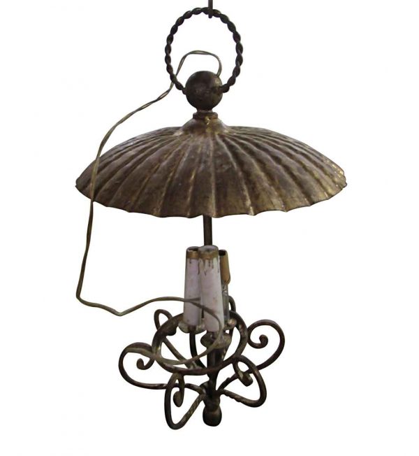 Down Lights - Antique 3 Candle Stick Pendant Light with Shade