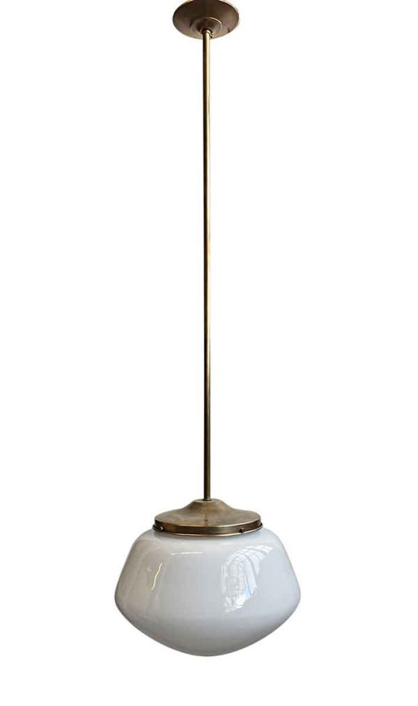 Globes - 1940s Schoolhouse 12.5 in. Globe Brass Pendant Light