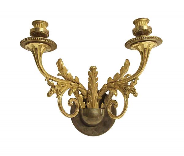 Sconces & Wall Lighting - Antique Gold Filigree Cast Brass French Empire Wall Sconces