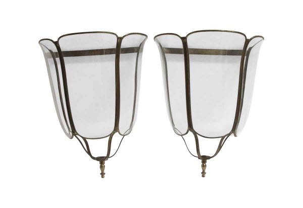 Sconces & Wall Lighting - Pair of Vintage Italian Glass Sconce Frames