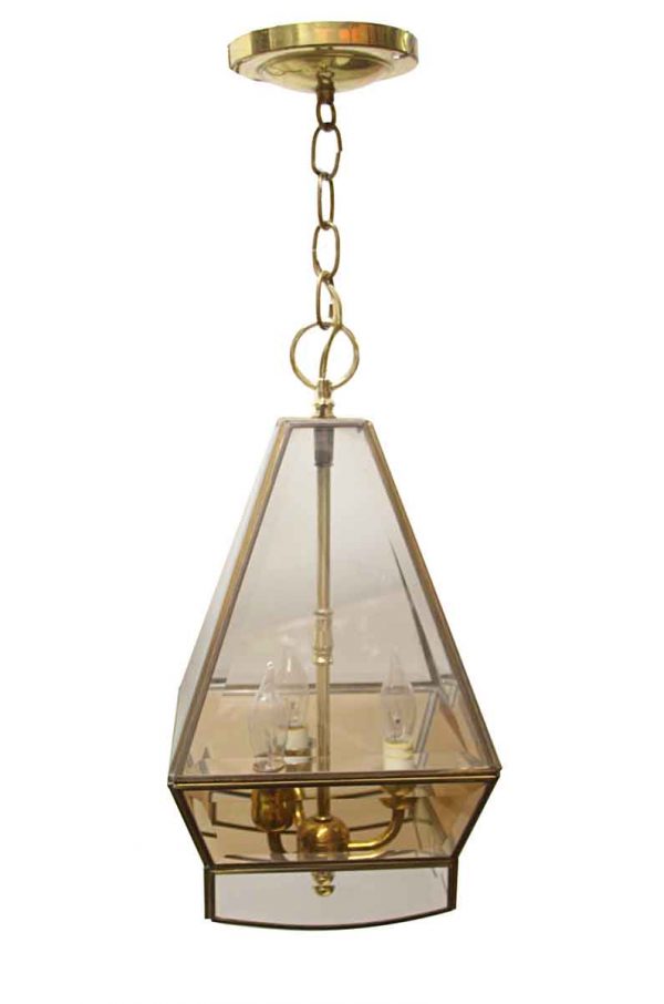 Sconces & Wall Lighting - Traditional Brass Beveled Glass Octagon Ceiling Lantern