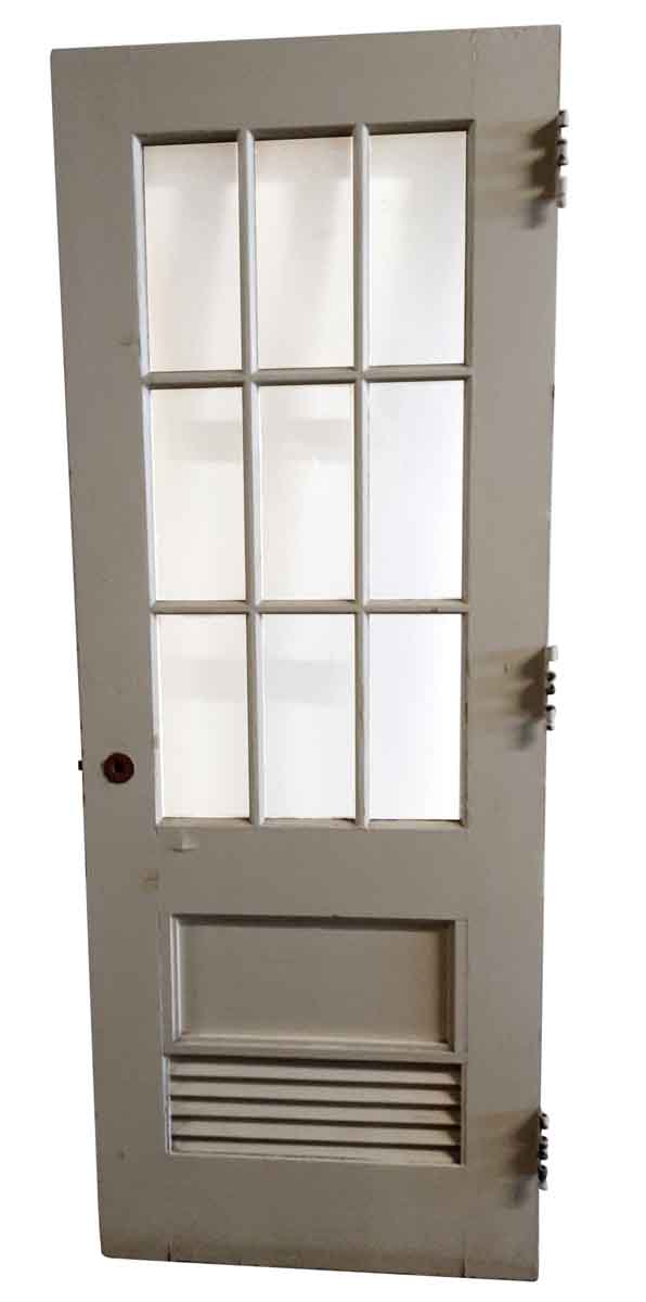 Specialty Doors - Antique 9 Lite Louver Pane French Door 79.5 x 29.875
