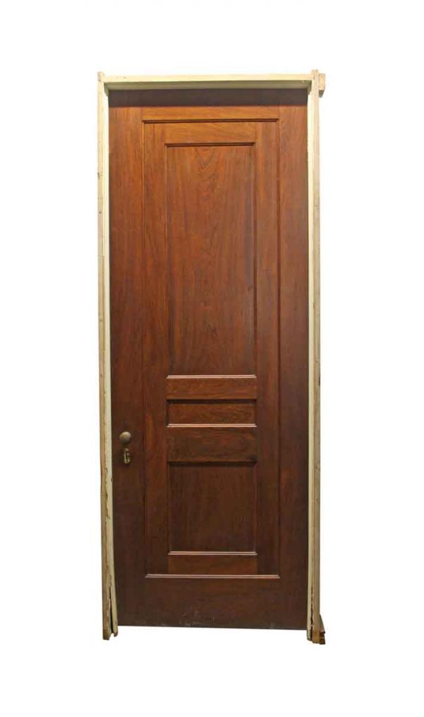 Standard Doors - Antique Framed 3 Pane Wood Privacy Door 98.25 x 37.75