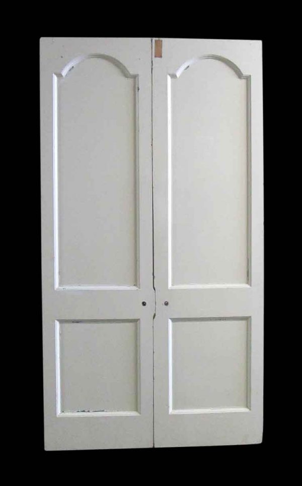 Standard Doors - Vintage 2 Pane White Wood Double Doors 89 x 48