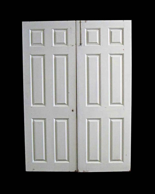Standard Doors - Vintage 6 Pane White Passage Double Doors 78.5 x 56