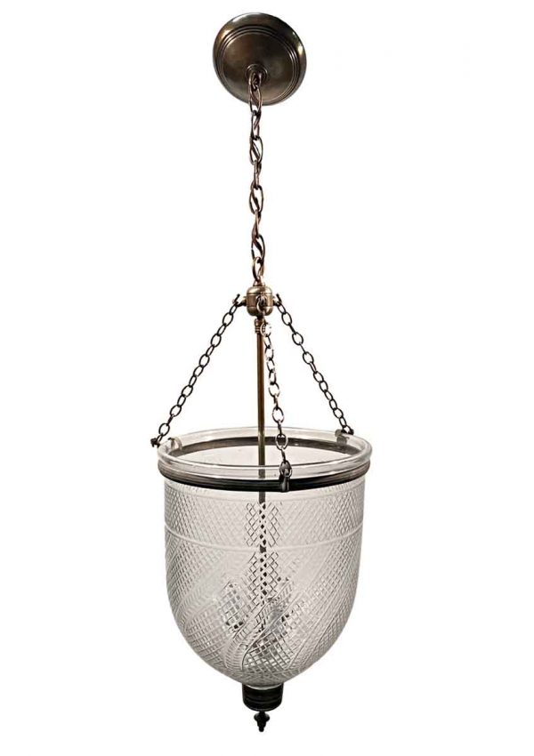 Wall & Ceiling Lanterns - 19th Century English 11.5 in. Clear Bell Jar Pendant Lantern