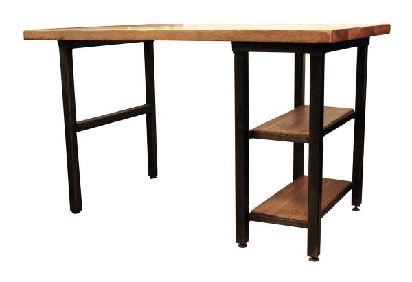 Altered Antiques - Handmade Reclaimed Oak Top Desk with Steel Legs