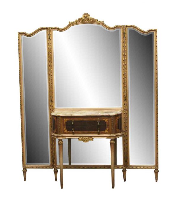 Bedroom - Antique Federal Style Folding Mirror Vanity Table