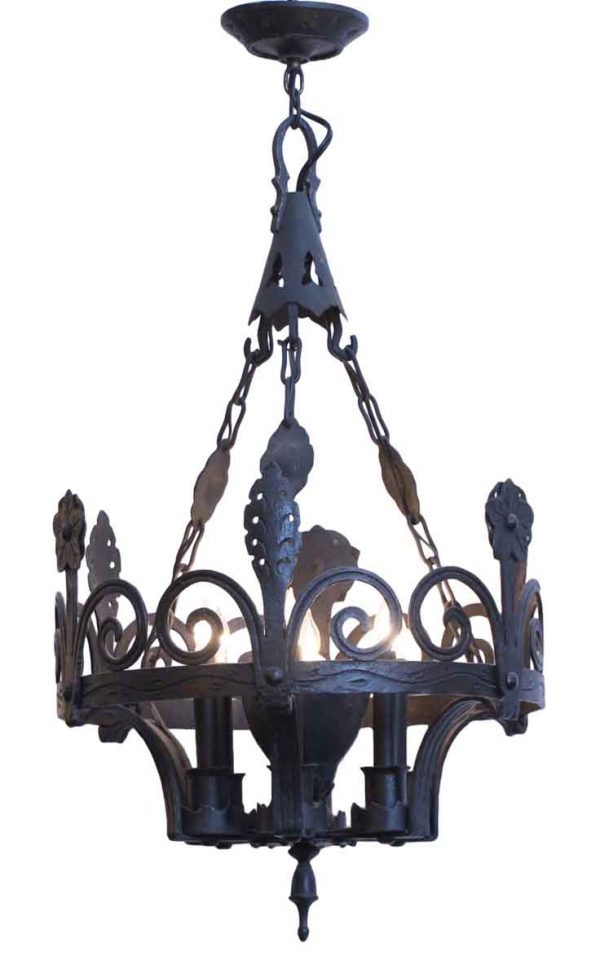 Chandeliers - Antique Aesthetic Wrought Iron 6 Light Chandelier