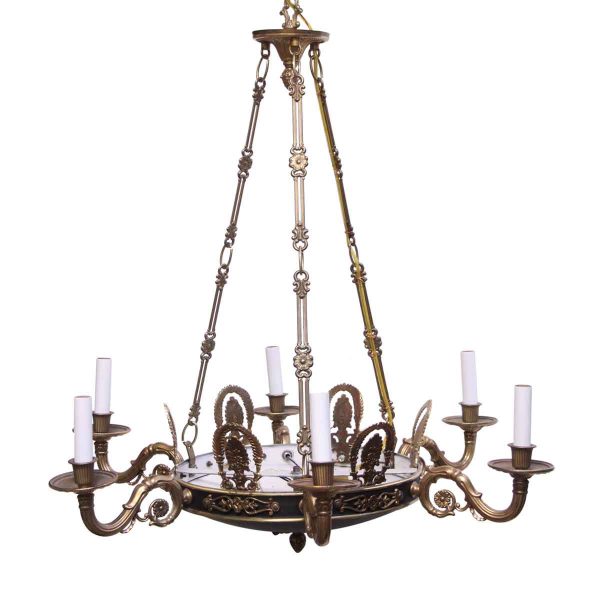 Waldorf Astoria Empire Style 6 Arm Brass Chandelier | Olde Good Things