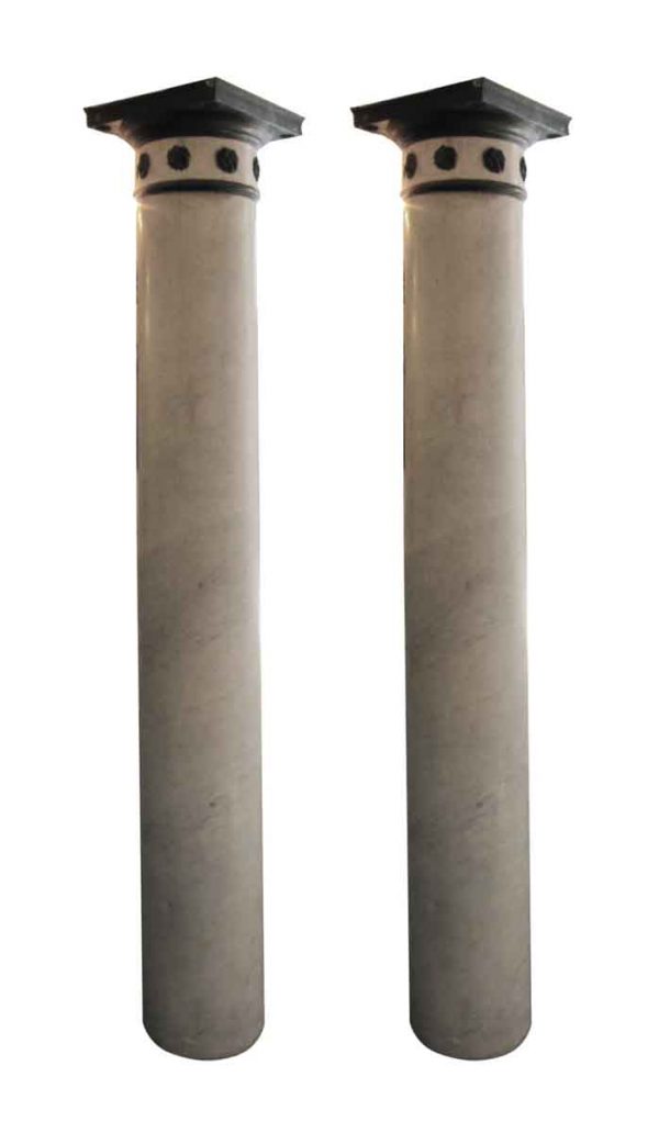 Columns & Pilasters - Pair of 6.5 ft. Tan & Black Marble Columns