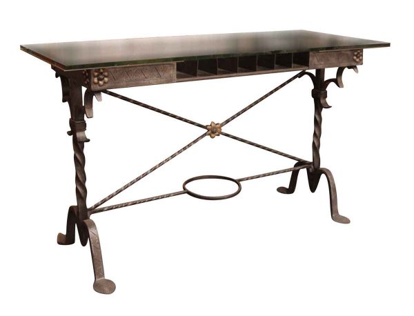 Commercial Furniture - 1920s Wrought Iron Bank Table by Samuel Yellin