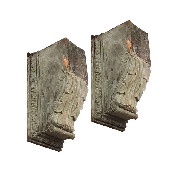 Corbels - Pair of Antique Copper Corbel Brackets from Prestigious NYC Building