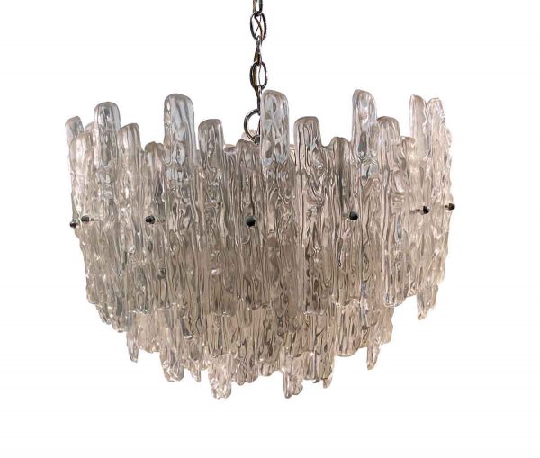 Down Lights - 1970s Mid Century Modern Lucite Icicle Crystal Pendant Light