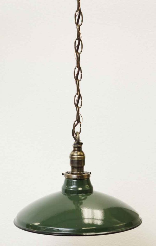 Down Lights - Antique Green Industrial 12 in. Original Fitters Pendant Light