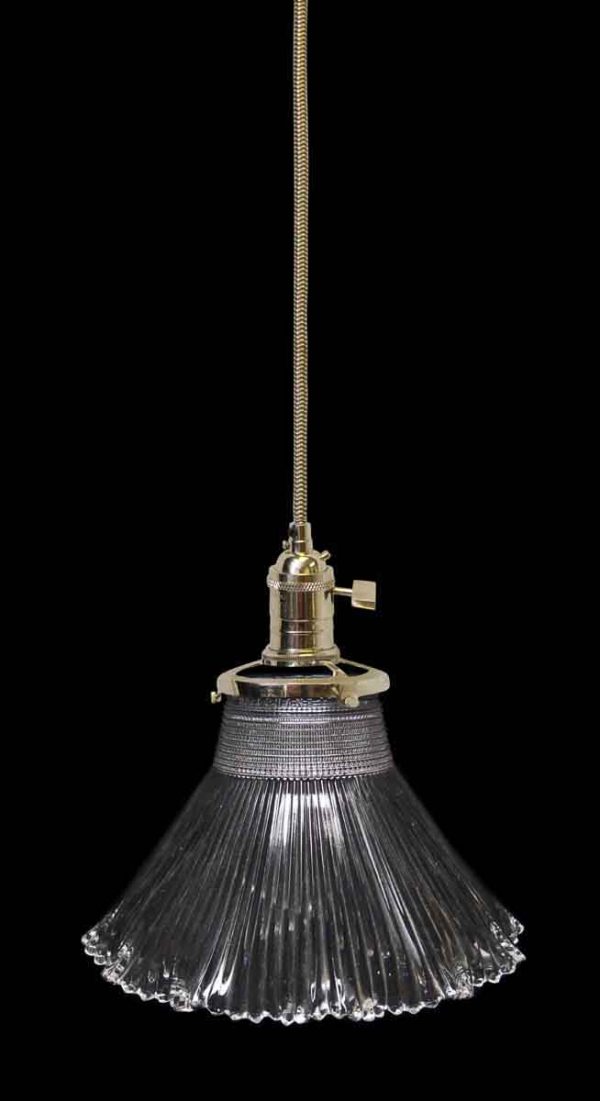 Down Lights - Custom Antique Clear 6.125 in. Holophane Pendant Light