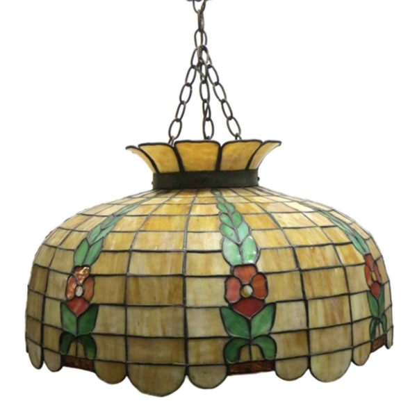 Down Lights - Vintage Tiffany Style Shade Floral Pendant Light