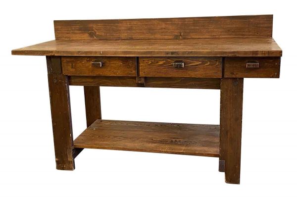 Industrial - Antique 6 Foot Pine Work Bench Table