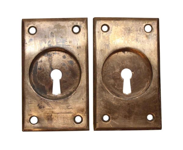 Pocket Door Hardware - Antique Classic Bronze Pair of Pocket Door Recessed Pulls