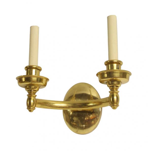 Sconces & Wall Lighting - Federal Style Double Arm Heavy Cast Brass Sconce