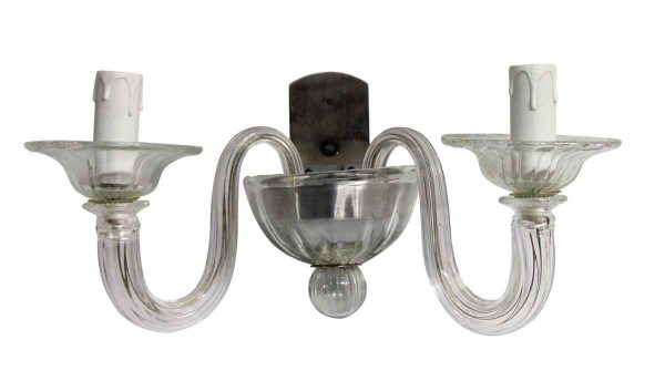 Sconces & Wall Lighting - Hand Blown Double Arm Murano Glass Wall Sconces