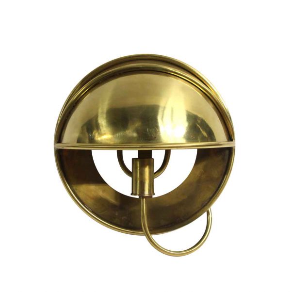 Sconces & Wall Lighting - Newly Made Modern Italian Brass Dome Shade Wall Sconce