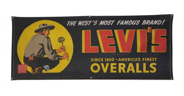Vintage Signs - Original Levis Denim Sign
