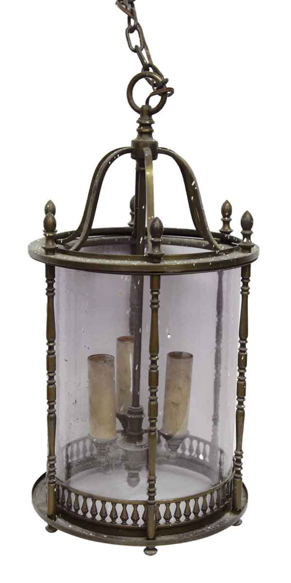 Wall & Ceiling Lanterns - Brass & Glass Cylinder Shaped Lantern