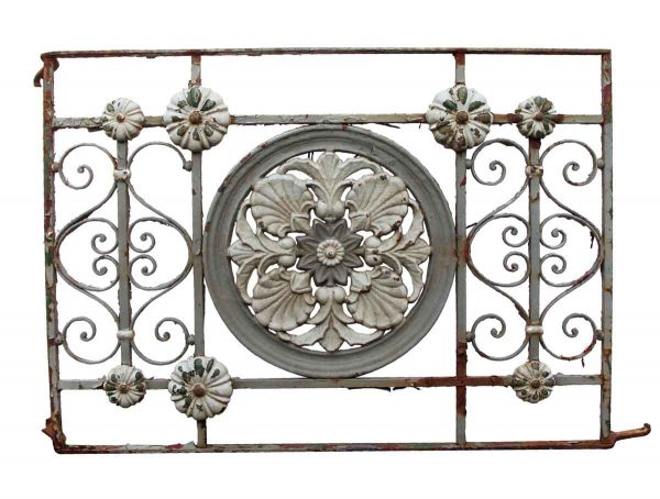 Balconies & Window Guards - Antique Floral Wrought Iron 3 ft Balcony