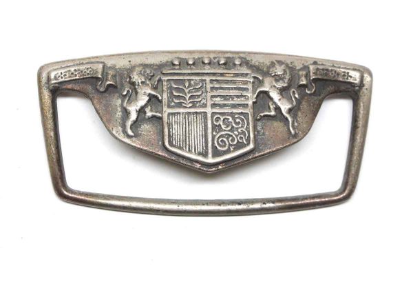 Cabinet & Furniture Pulls - Coat of Arms Nickel Plated 4.75 in. Brass Drawer Pull