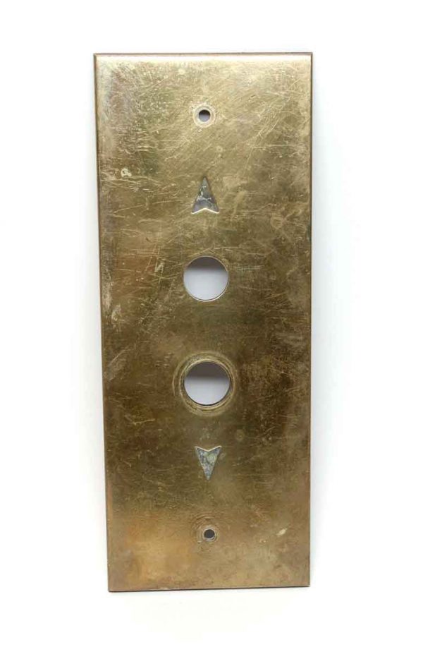 Elevator Hardware - Antique Brass Elevator Button Plate